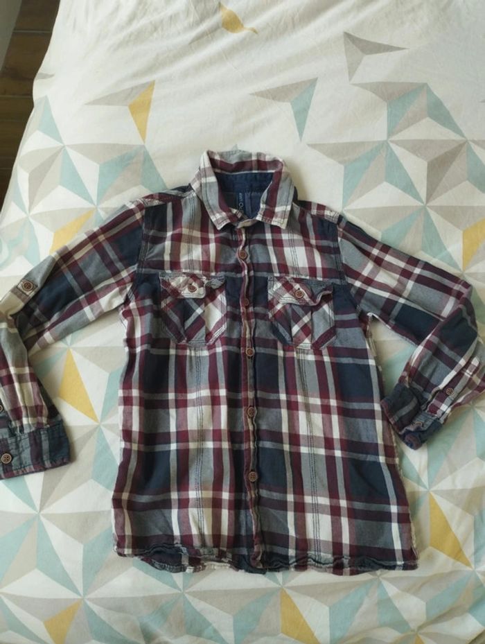 Lot de 3 chemises à carreaux garçon 8 ans - photo numéro 2