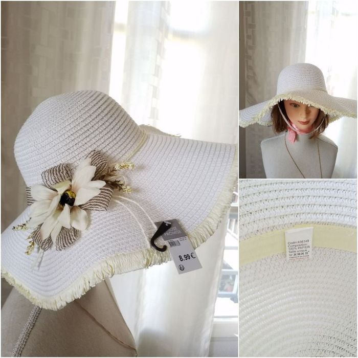 Tres jolie chapeau avec fleurs neuf
