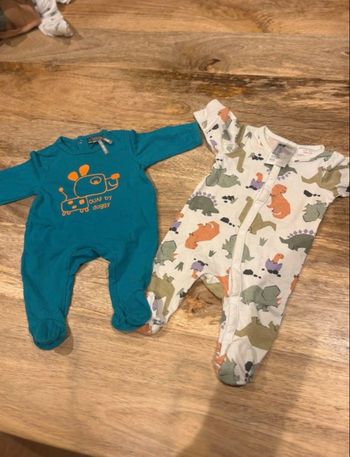 Lot de 2 pyjamas garçon taille 1 mois H&M