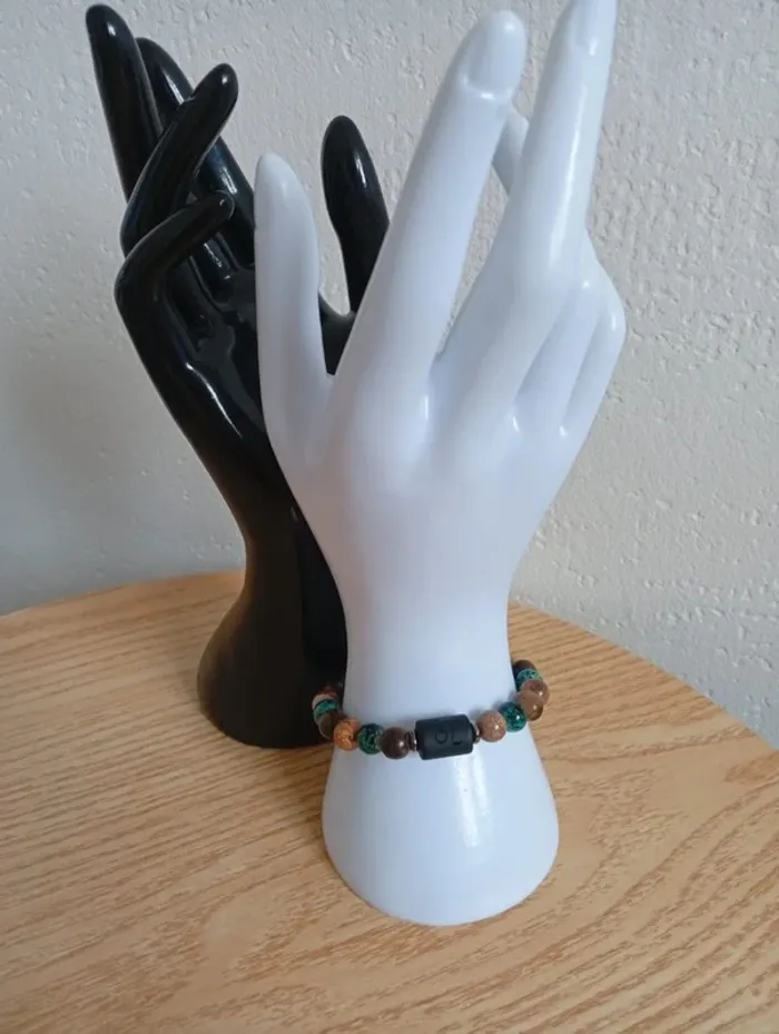 Malachite Bracelet en pierres naturelles constellation zodiaque signe astrologique lion - photo numéro 4