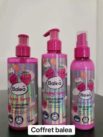 Pack Balea Happy Berry -shampoing,Après-shampoing & spray démêlant