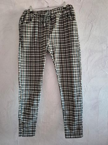 Pantalon élastique à carreau