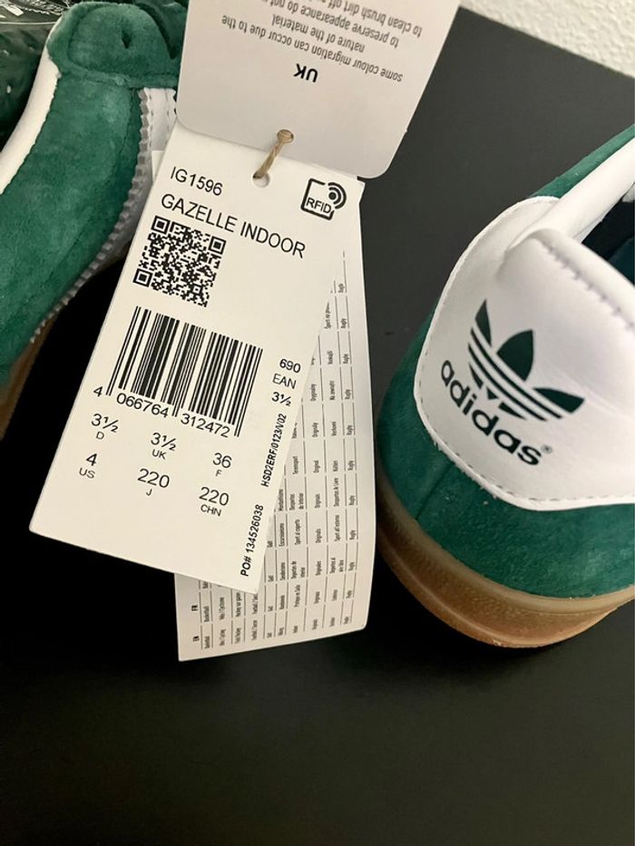 Adidas Originals Gazelle Indoor Green / White - photo numéro 6