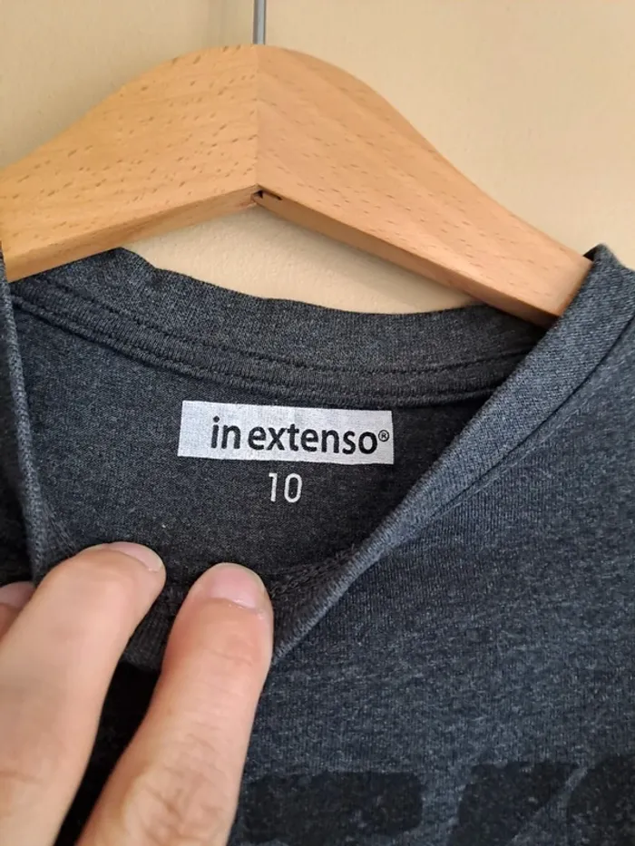 T-shirt garçon gris ML 10 ans tbe In extenso - photo numéro 5