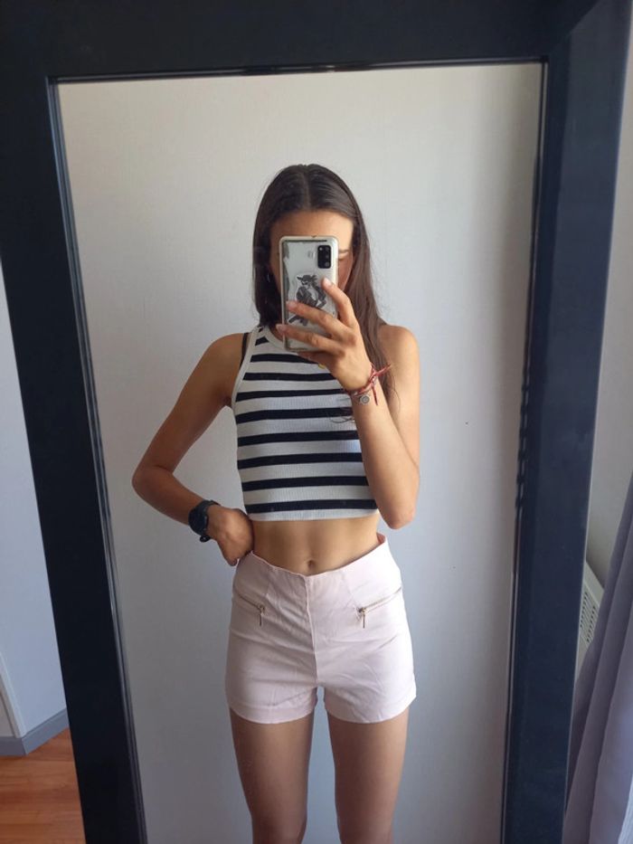 Short taille haute rose xs
