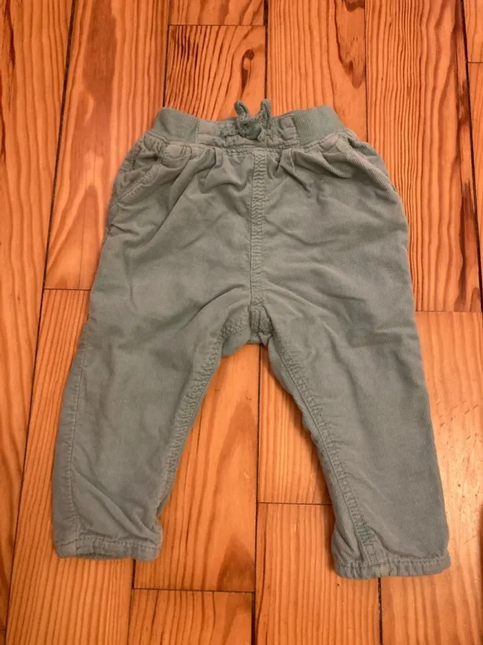 Pantalon velours bleu H&M 6-9 mois