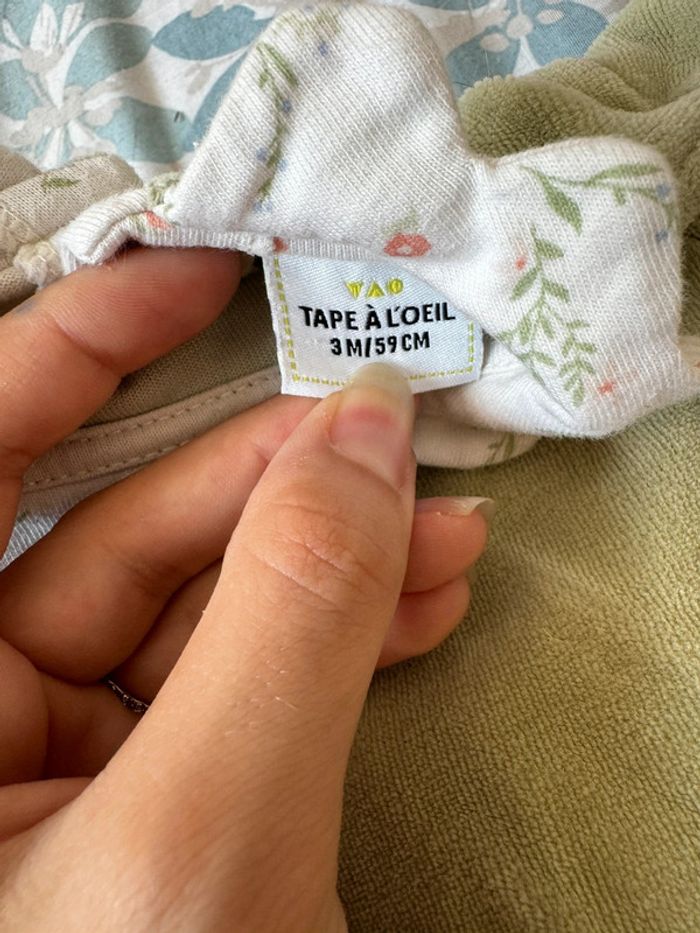 Pyjama Bébé Mixte Vert et Blanc - photo numéro 4