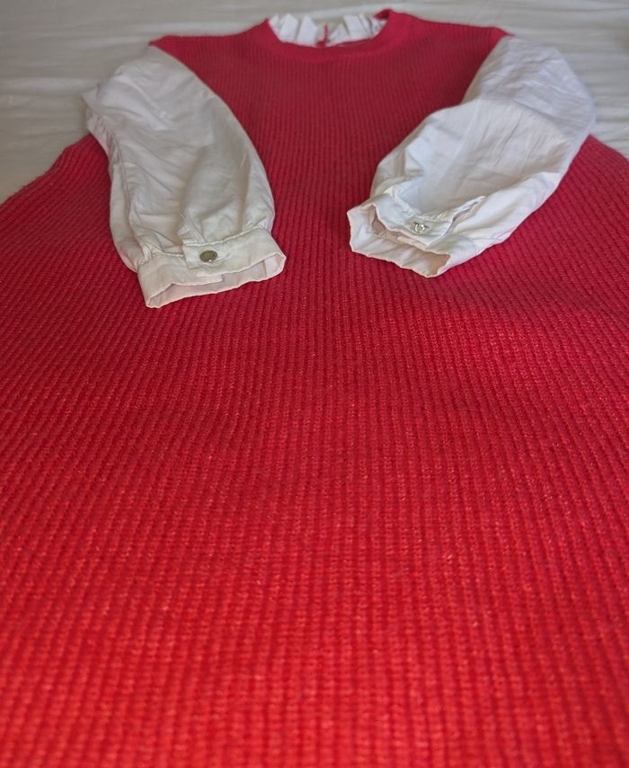 Pull robe rose et blanc taille standard - photo numéro 3