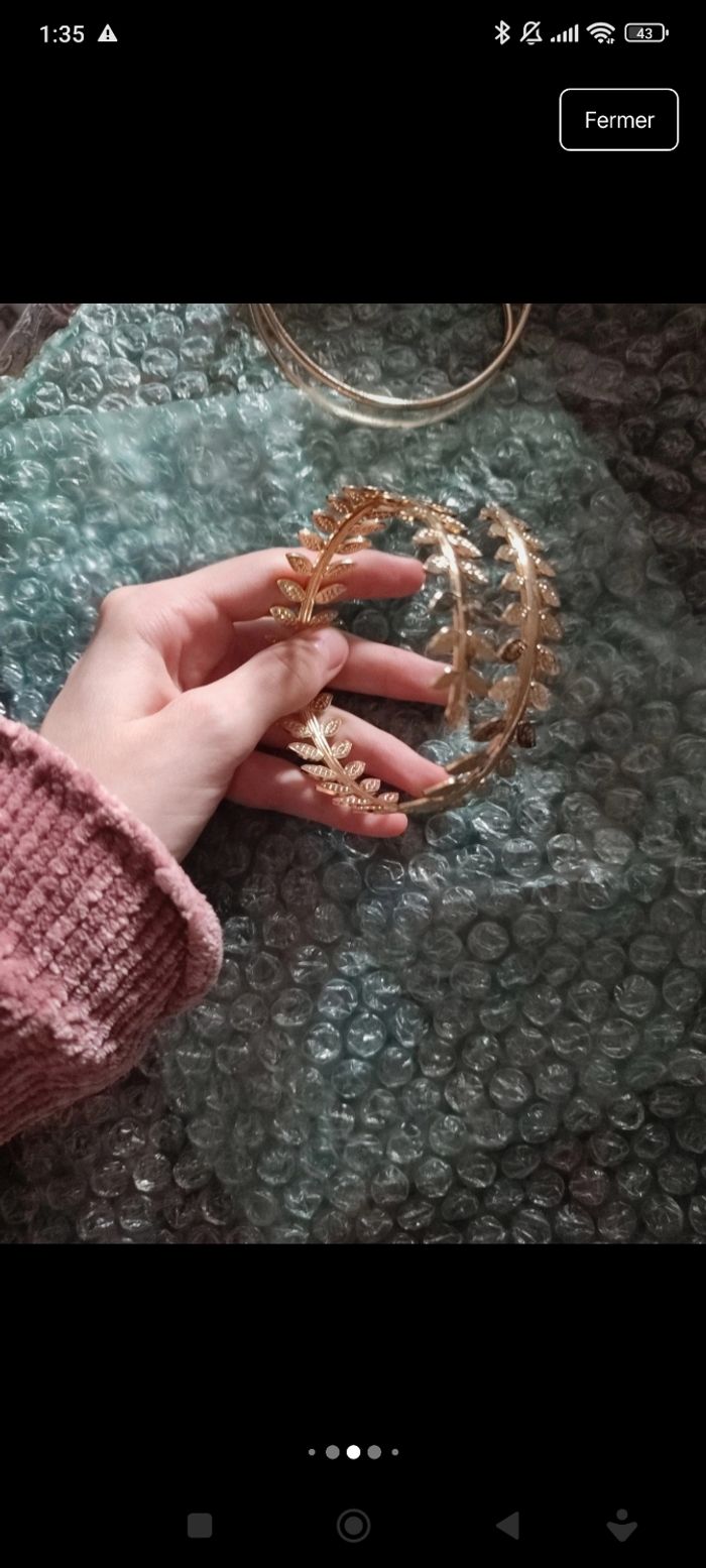 Bracelet de bras acier inoxydable doré - photo numéro 5