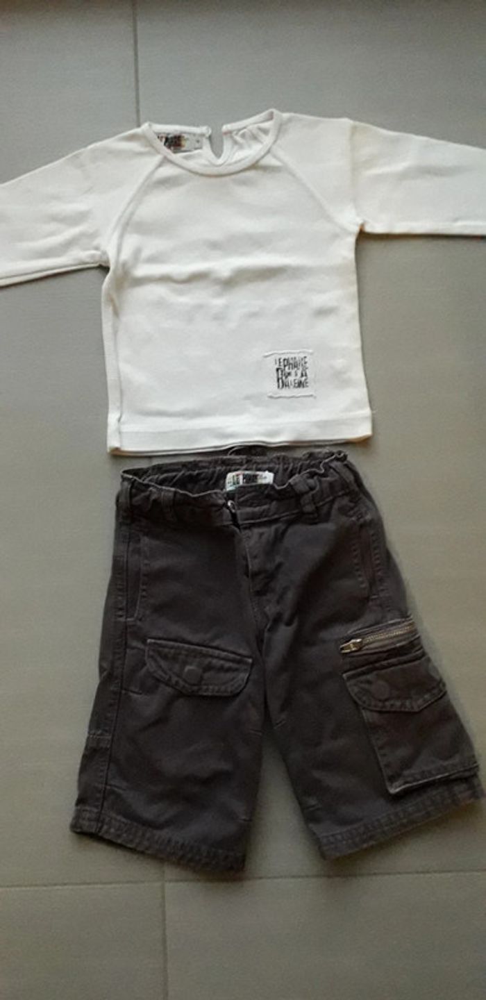 Ensemble pantalon+tee-shirt manches longues 12 mois