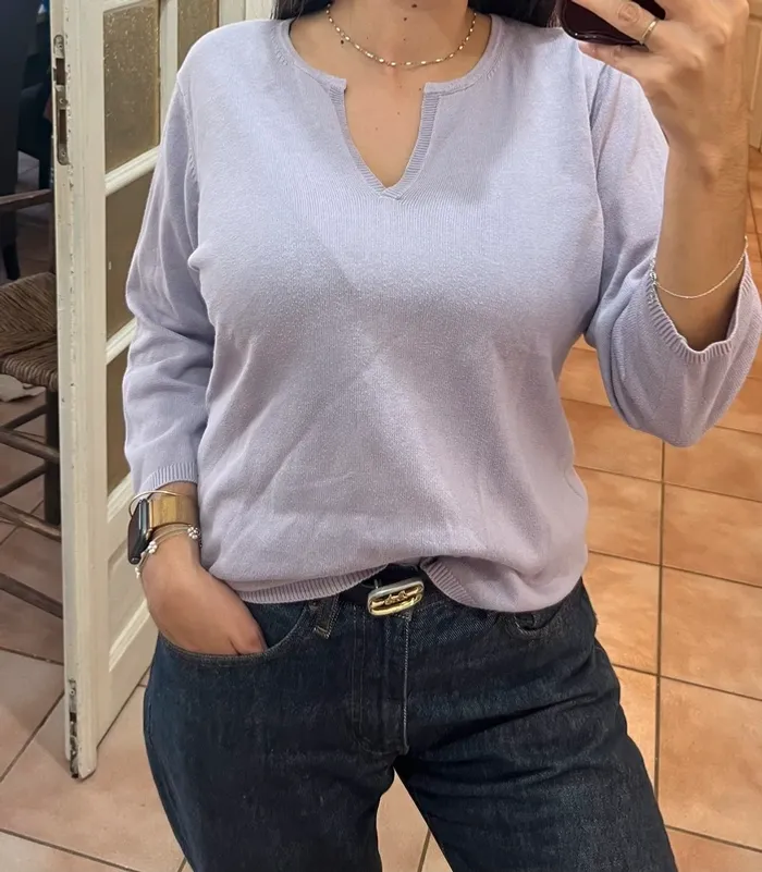 Superbe petit pull Lila vintage parisien 100% coton- la redoute - 42/44 - très bon état