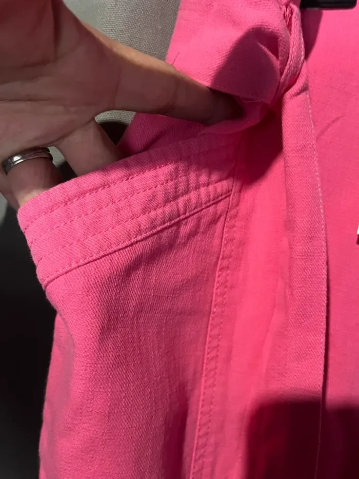 Pantalon léger jambe large rose - photo numéro 3