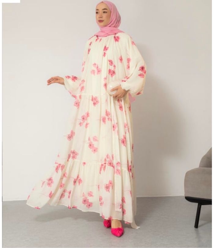 Robe à fleurs rose