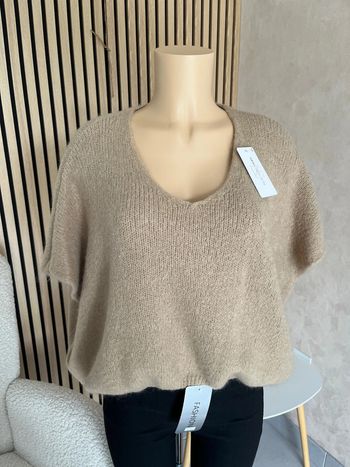 Pull sans manche laine et mohair