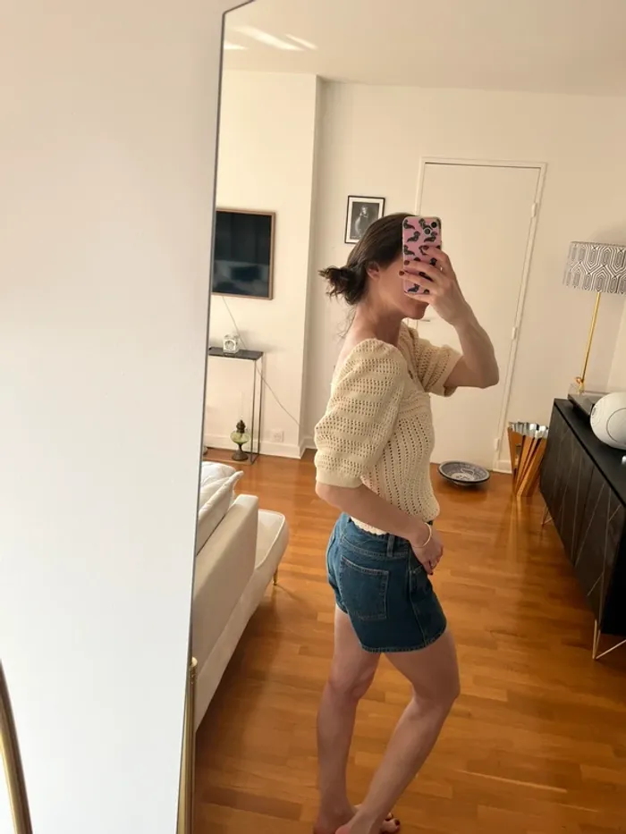 Top en macramé beige ivoire dentelle Ba&sh - photo numéro 5