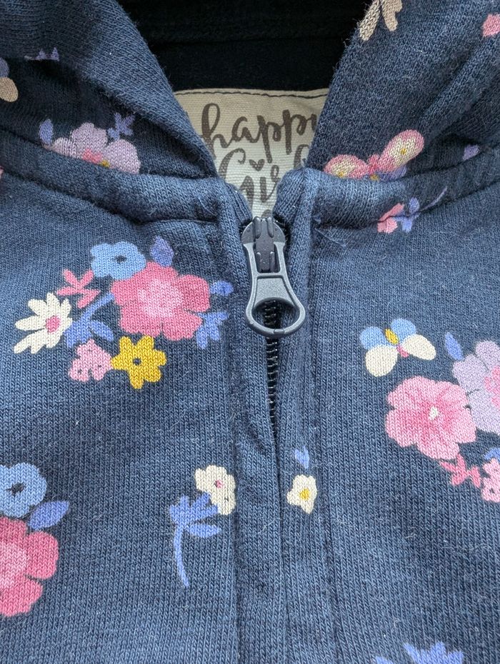 Sweat zippé marine à fleurs - 98/104 - C&A - photo numéro 5