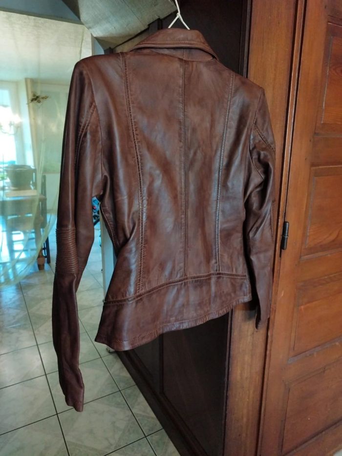 Veste blouson marron vrai cuir Peaux De Rêve XL/42 - photo numéro 7