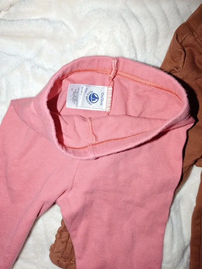 Lot de leggings 74cm rose marron bleu - photo numéro 6