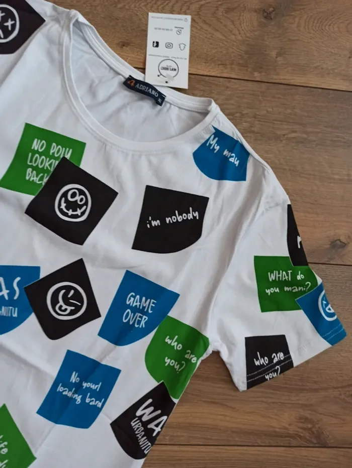 Tee shirt blanc homme manches courtes M - photo numéro 2