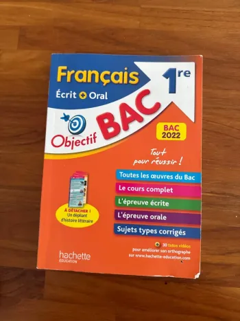 Livre français écrit + oral objectif bac première