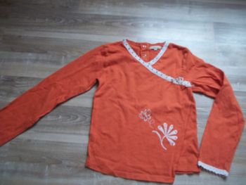T-shirt (1) orange et macramé In Extenso 10 ans
