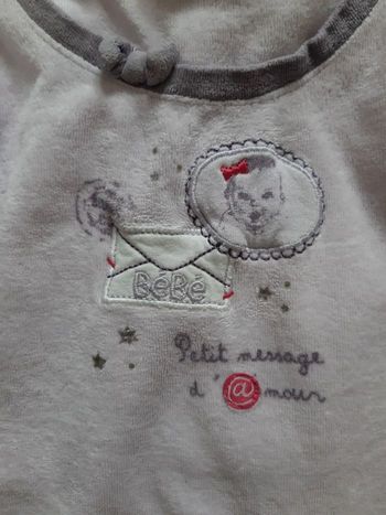 Pyjama velours mauve - Petit message d'amour - absorba - 1 mois