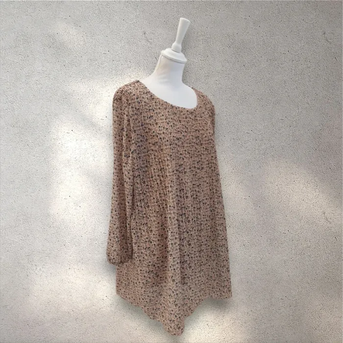 Robe manches longues en mousseline plissée à fleurs 42 - photo numéro 2