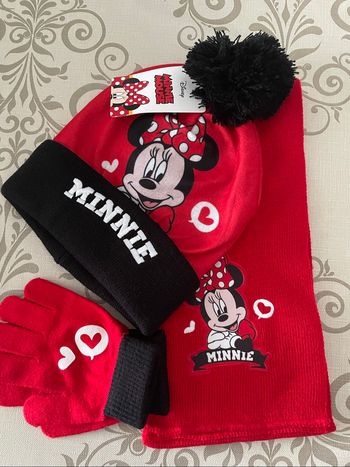 Bonnet gants écharpe fille Minnie