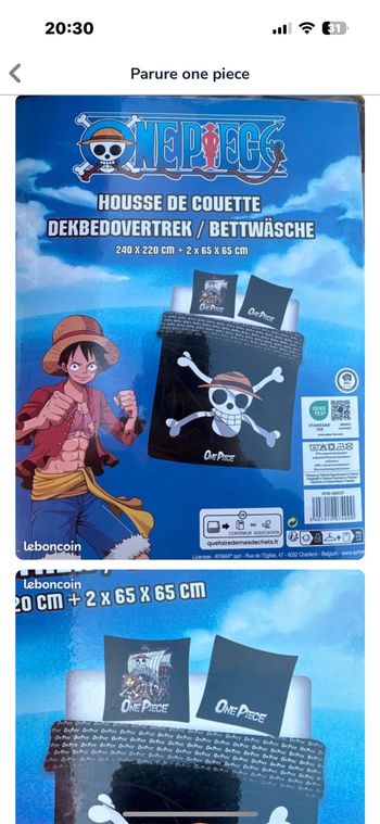Parure de lit one piece