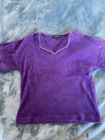 T shirt éponge violet marque bonjour 8 ans