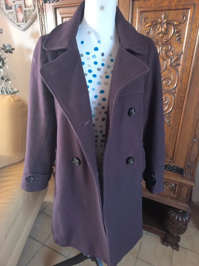 Magnifique manteau laine couleur prune - photo numéro 12