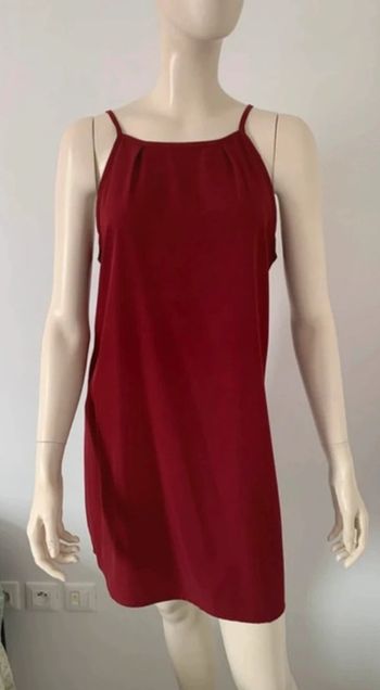 Robe d’été rouge bordeaux satinée taille L ou 40/42