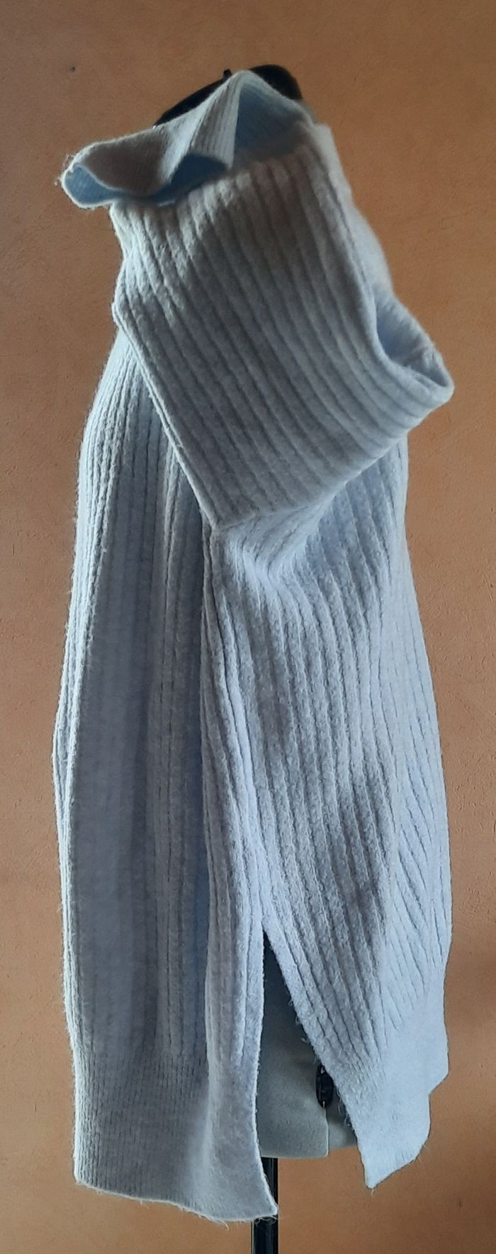 Pull chaud bleu clair oversize, femme, H&M, taille XS/34 - photo numéro 5