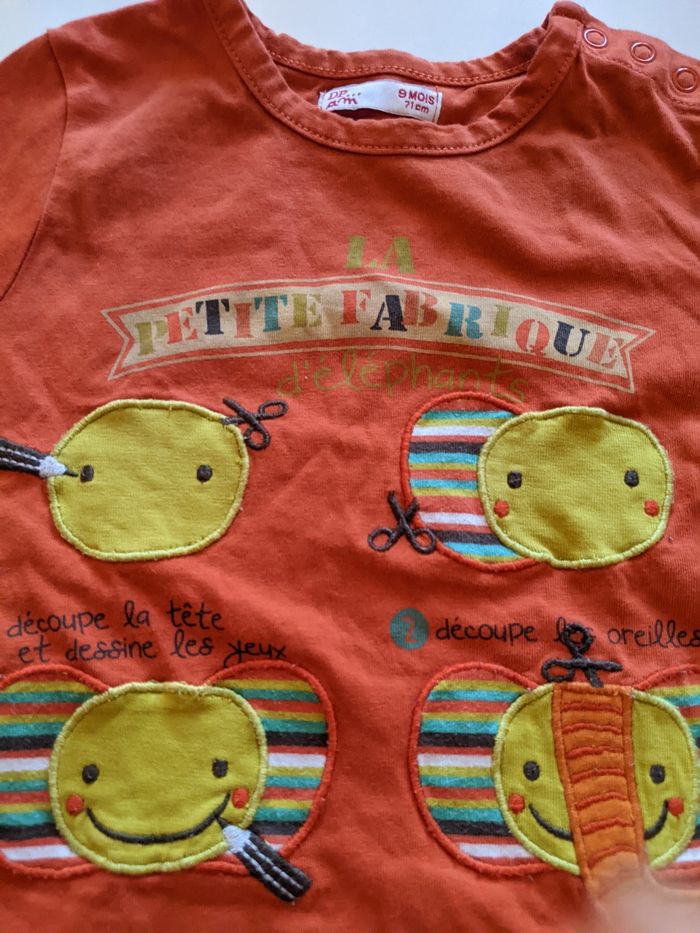 Ensemble tee shirt short DPAM 9 mois 71 cm - photo numéro 2