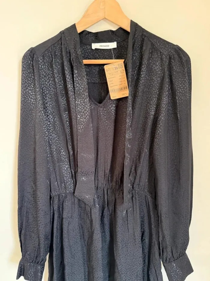 Robe satinée noire Promod - photo numéro 3
