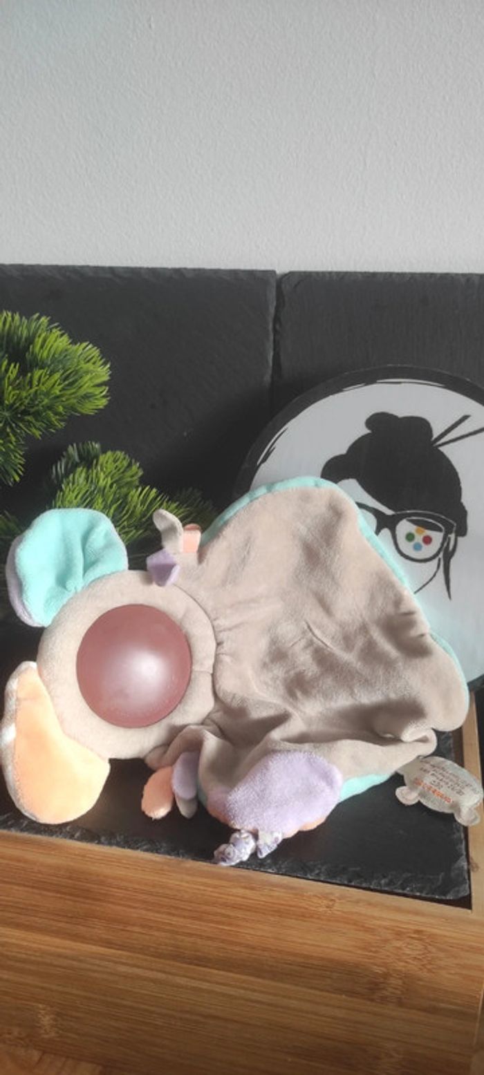 Doudou et compagnie Une Souris verte Bouilles orange violet rond rayé Marron - photo numéro 2