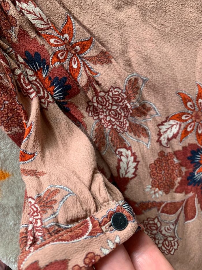 Robe bohème Zara 7 ans multicolore, gros motifs floraux, fluide et doublée - photo numéro 4