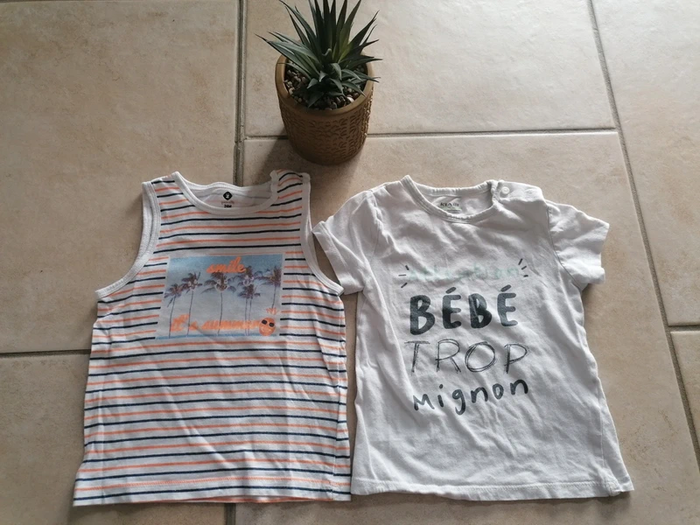 Lot de 2 t-shirts 24 mois été - photo numéro 1