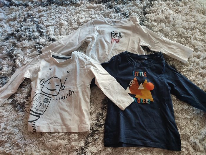 3 Tshirts manches longues _ 12 mois
