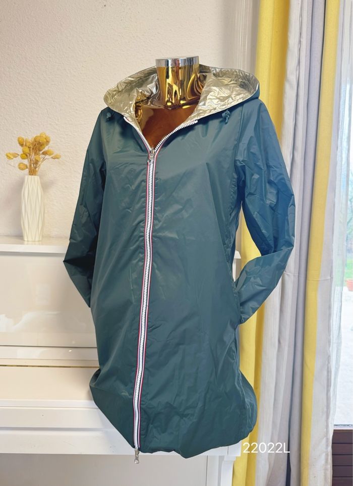 Veste longue mi saison verte doré doré taille L 🌸