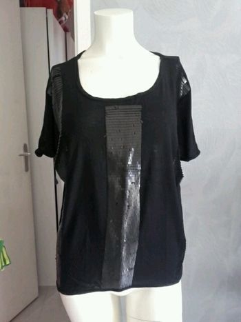 Top loose noir sequins