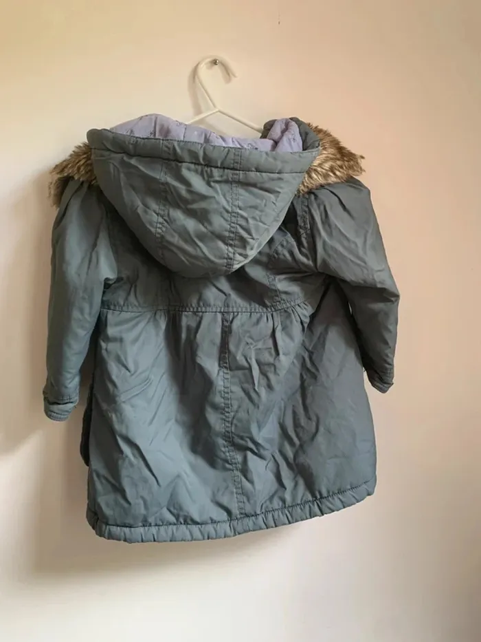 Parka chaude Vertbaudet 3 ans – Grise doublée fausse fourrure - photo numéro 4