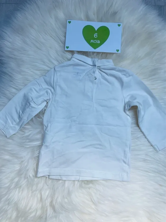 6 mois - T-shirt ML col montant - photo numéro 3