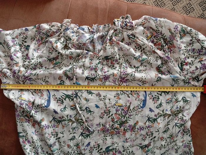 Blouse fluide crème transparente H&M taille unique - photo numéro 3