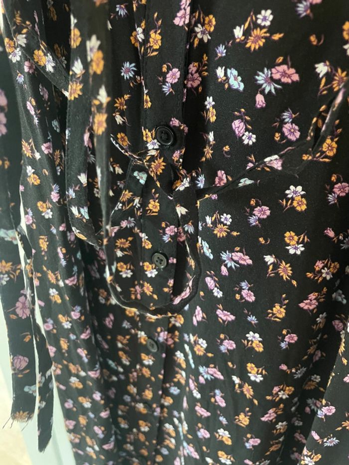 Robe noir imprimé fleur - photo numéro 2