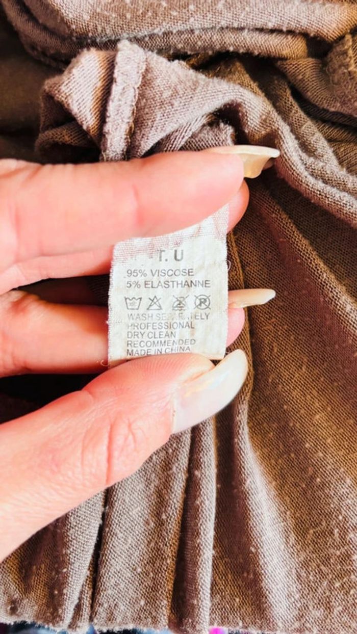 💕 longue veste type cardigan marron clair taille unique #R2banjo - photo numéro 8