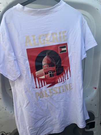 T shirt Algérie Palestine blanc