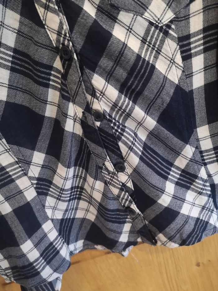 Chemise à carreaux en bleu marine, gris et blanc 36 - photo numéro 6