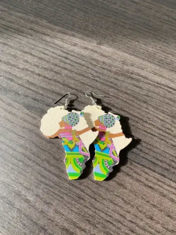 Boucles d’oreilles carte d’Afrique - photo numéro 2