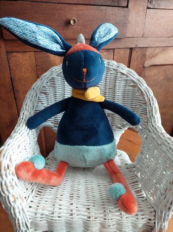 Peluche doudou Gabin le lapin Ebulobo
